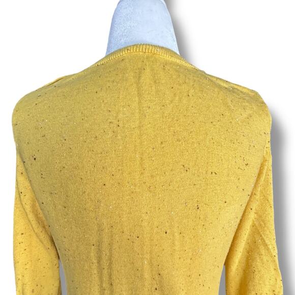 Talbots Petites Yellow Fox Sweater Monocle Top Hat Scarf Pullover Crewneck Knit - Picture 5 of 9